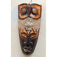 Wooden Mask, Hand Carved From Albesia Wood