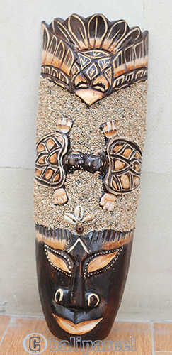 Wooden Mask, Hand Carved From Albesia Wood