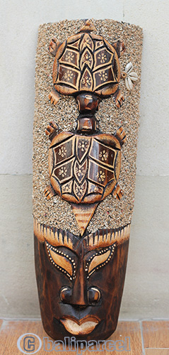 Wooden Mask, Hand Carved From Albesia Wood