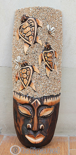 Wooden Mask, Hand Carved From Albesia Wood