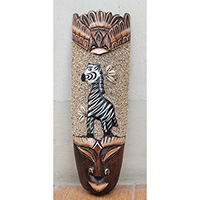 Wooden Mask, Hand Carved From Albesia Wood
