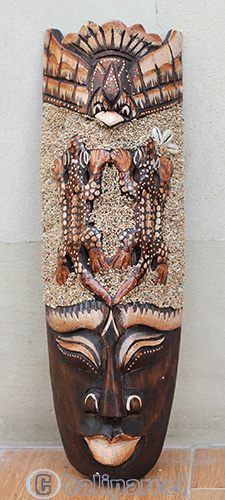 Wooden Mask, Hand Carved From Albesia Wood