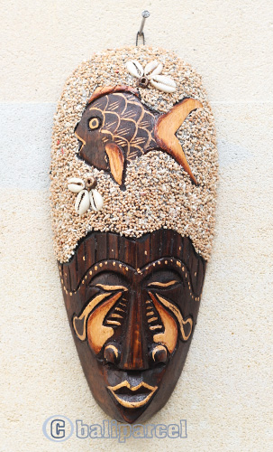 Wooden Mask, Hand Carved From Albesia Wood