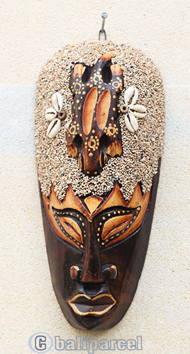 Wooden Mask, Hand Carved From Albesia Wood