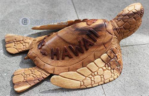 Wooden Turtle Carving, Hand Carved From Suar Wood
