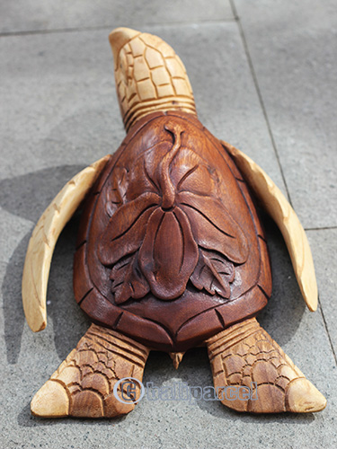 Wooden Turtle Carving, Hand Carved From Suar Wood