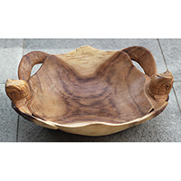 Wooden Turtle Bowl, Hand Carved From Suar Wood
