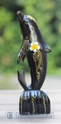 Wooden Dolphins With Painted, Handmade From Albesia Wood