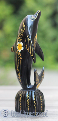 Wooden Dolphins With Painted, Handmade From Albesia Wood