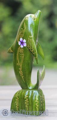 Wooden Dolphins With Painted, Handmade From Albesia Wood
