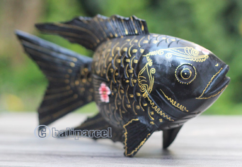 Wooden Fish With Painted, Handmade From Albesia Wood