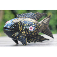 Wooden Fish With Painted, Handmade From Albesia Wood