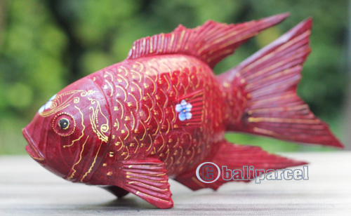 Wooden Fish With Painted, Handmade From Albesia Wood