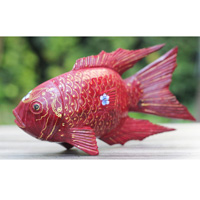 Wooden Fish With Painted, Handmade From Albesia Wood