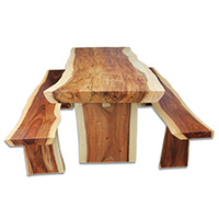 Wooden Dining Table, Handmade From Suar Wood