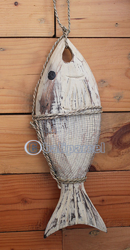 Wooden Fish With Painted, Handmade From Albesia Wood