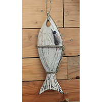 Wooden Fish With Painted, Handmade From Albesia Wood