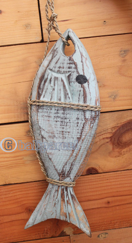 Wooden Fish With Painted, Handmade From Albesia Wood