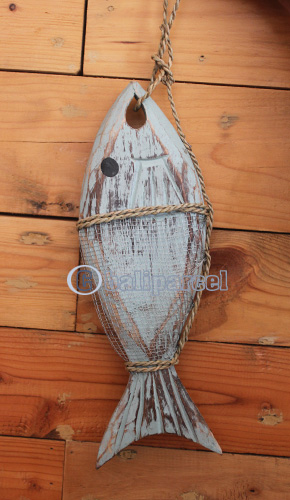 Wooden Fish With Painted, Handmade From Albesia Wood