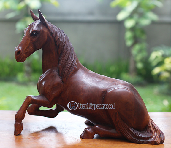 Wooden Horse, Handmade From Suar Wood
