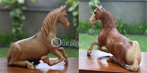 Wooden Horse, Handmade From Suar Wood