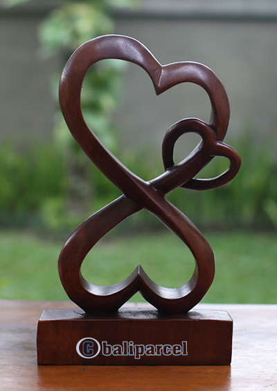 Wooden Abstract Carving, Handmade From Suar Wood