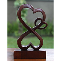 Wooden Abstract Carving, Handmade From Suar Wood