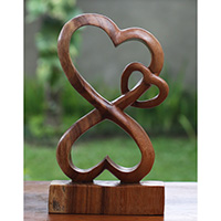 Wooden Abstract Carving, Handmade From Suar Wood