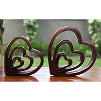 Wooden Abstract Carving, Handmade From Suar Wood