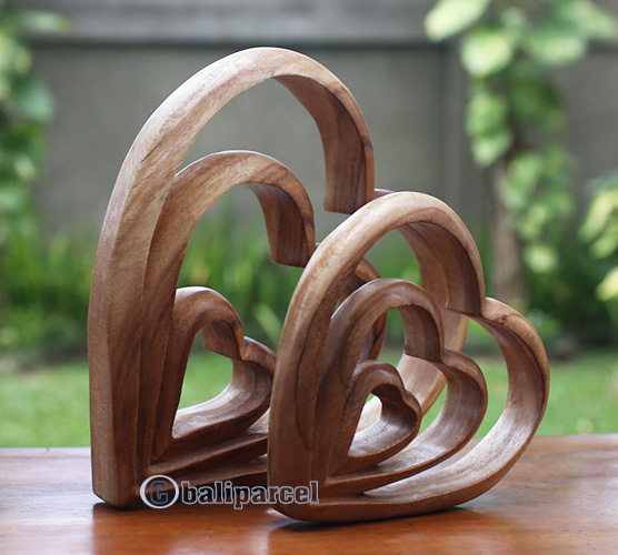 Wooden Abstract Carving, Handmade From Suar Wood