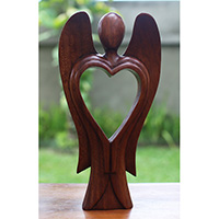 Wooden Abstract Carving, Handmade From Suar Wood
