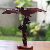 Wooden Bat With Parasite Stand Wood