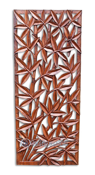 Wooden Wallhanging Bamboo, Handmade From Suar Wood