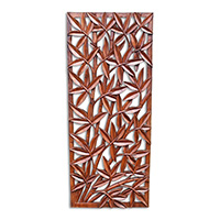 Wooden Wallhanging Bamboo, Handmade From Suar Wood