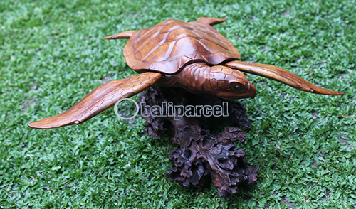 Wooden Turtle, Handcarved From Hibiscus Wood