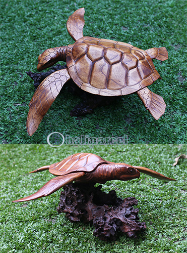 Wooden Turtle, Handcarved From Hibiscus Wood