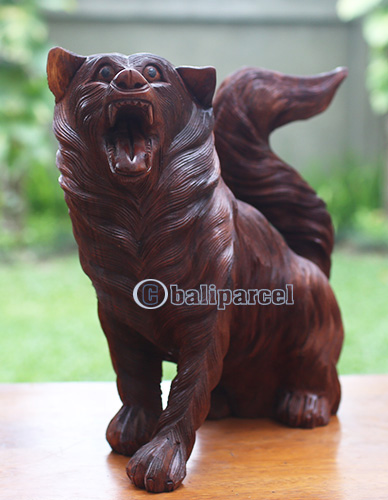 Wooden Wolves, Handcarved From Suar Wood