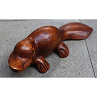 Wooden Platypus Handcarved From Suar Wood