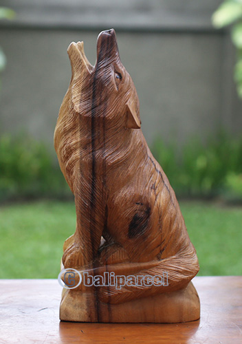 Wooden Wolves, Handcarved From Suar Wood