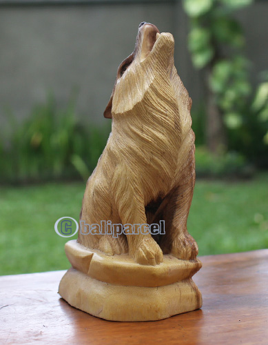 Wooden Wolves, Handcarved From Suar Wood