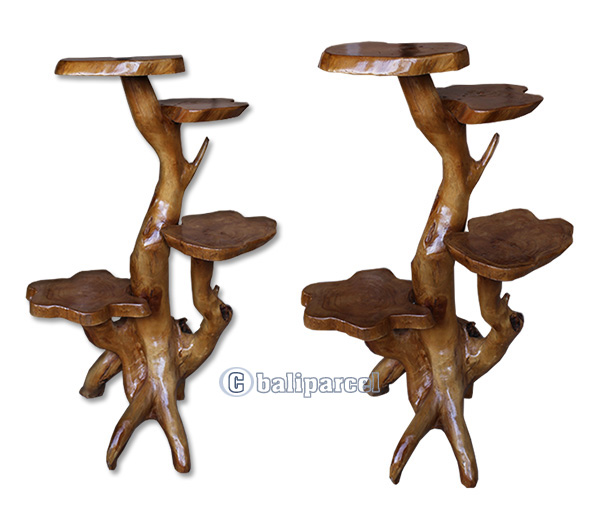 Wooden Teak Root Display, Handmade From Teak Wooden
