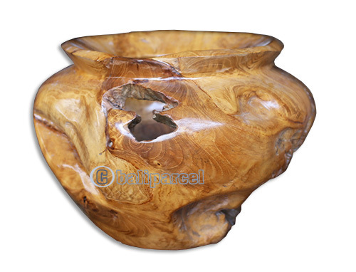 Wooden Teak Root Pottery, Handmade From Teak Wooden
