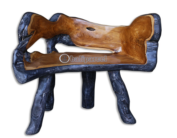 Wooden Teak Root Bench, Handmade From Teak Wooden