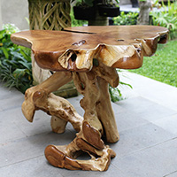 Wooden Teak Root Coffee Table, Handmade From Teak Wooden