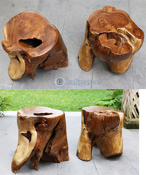 Wooden Teak Root Stool Handmade From Teak Wooden