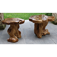 Wooden Teak Root Stool Handmade From Teak Wooden