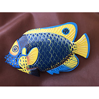 Wooden Wallhanging Of Fish, Hanmade From Albesia Wood