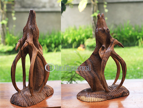 Wooden Deer, Handmade From Suar Wood