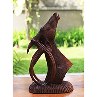Wooden Deer, Handmade From Suar Wood