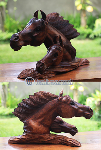 Wooden Horse, Handmade From Suar Wood